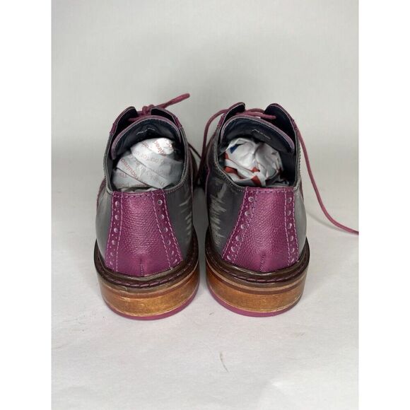 Cole Haan Gray Patent Leather Purple Pebbled Oxfords Shoes Men Sz 9M US/42EU - Picture 9 of 11